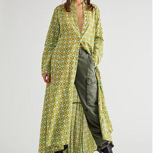 NWT Free People Maxi Shirt Dress (Olive)